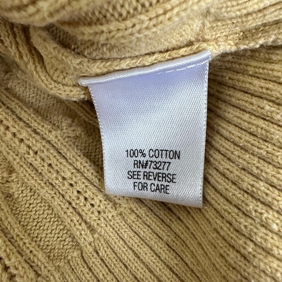 Sonoma Womens Sweater sz medium Yellow Cable Knit Long Sleeve Crew Neck Pullover - Picture 7 of 7